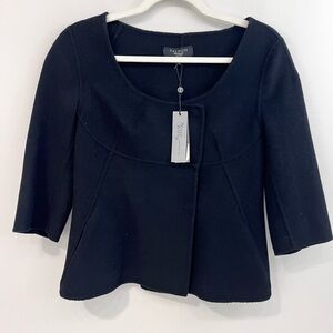 Talbots Wool Blazer Cardigan 8 Petite Rounded Neckline